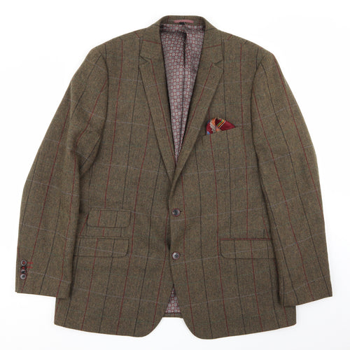 Joe Browns Mens Brown Check  2 Piece Suit Size 46