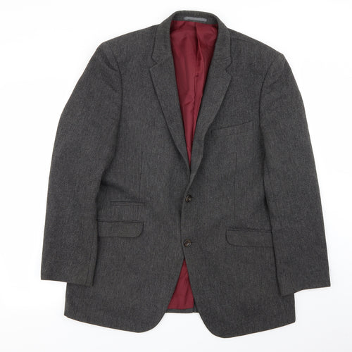 Dunnes Stores Mens Grey Geometric  Jacket Blazer Size 42
