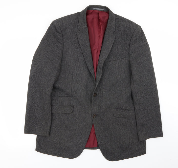 Dunnes Stores Mens Grey Geometric  Jacket Blazer Size 42