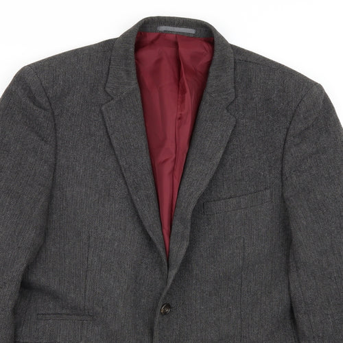 Dunnes Stores Mens Grey Geometric  Jacket Blazer Size 42