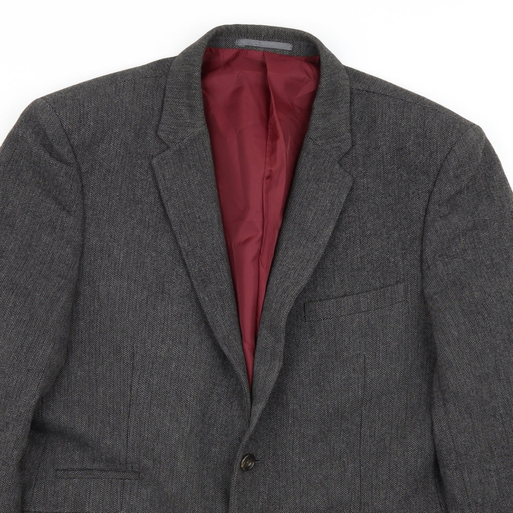 Dunnes Stores Mens Grey Geometric  Jacket Blazer Size 42