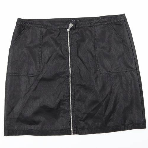 F&F Womens Black   Flare Skirt Size 18