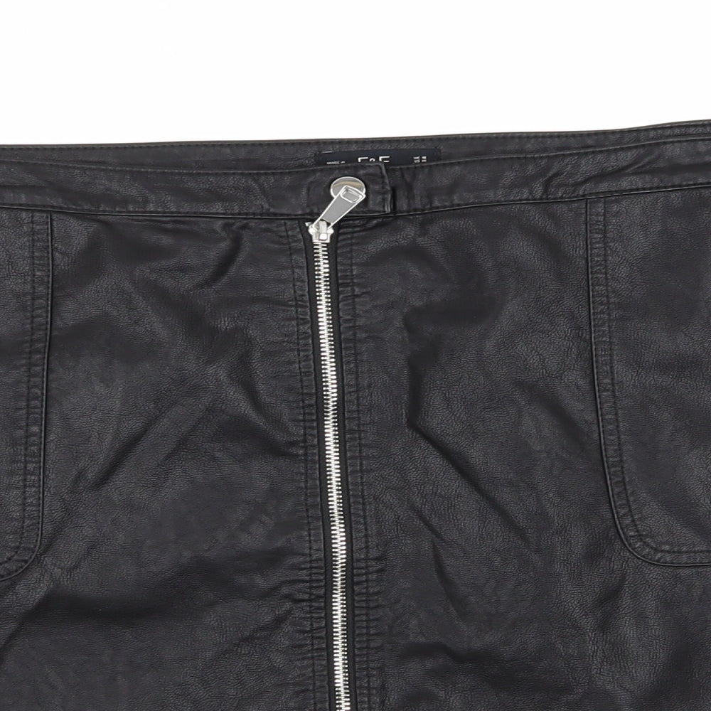 F&F Womens Black   Flare Skirt Size 18