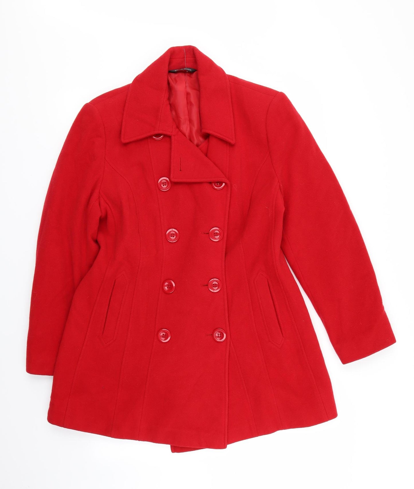 BHS Womens Red   Overcoat Coat Size 16