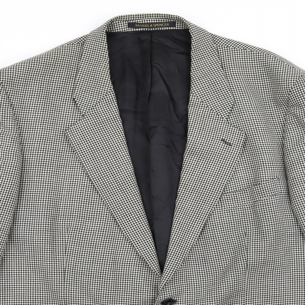 M&s Mens Multicoloured Houndstooth  Jacket Blazer Size 46