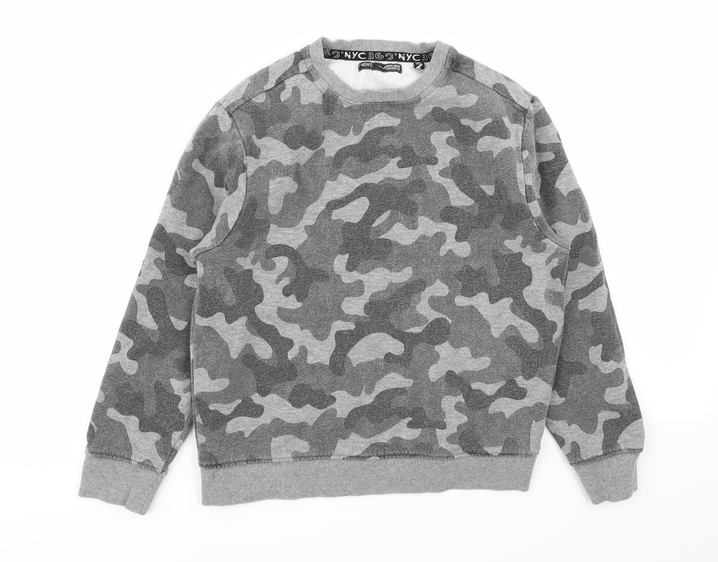 NEXT Boys Grey Camouflage  Pullover Jumper Size 10 Years