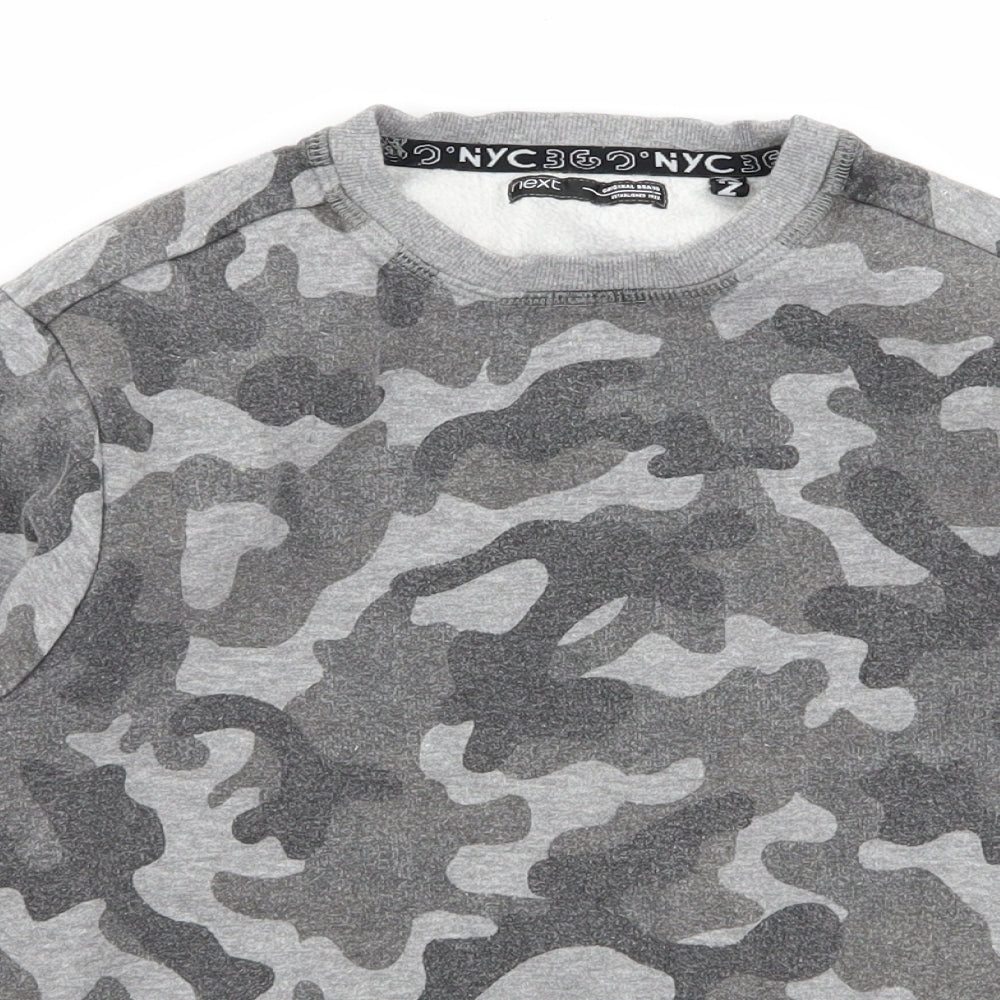 NEXT Boys Grey Camouflage  Pullover Jumper Size 10 Years