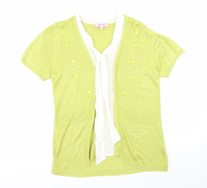 Per Una Womens Green Basic Blouse Size 12