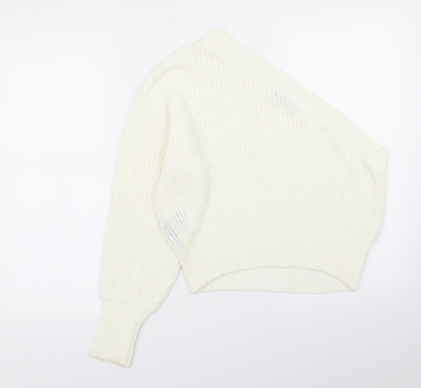 Zara Womens White   Pullover Jumper Size S  - one shoulder
