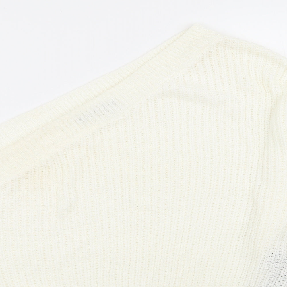 Zara Womens White   Pullover Jumper Size S  - one shoulder