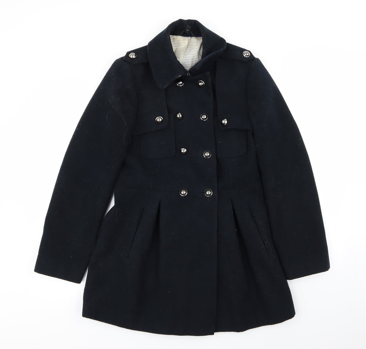M&S Womens Blue   Overcoat Coat Size 10