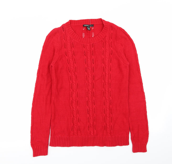 Mango Womens Red Pullover Jumper Size S