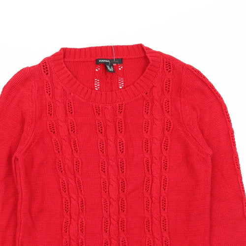 Mango Womens Red   Pullover Jumper Size S