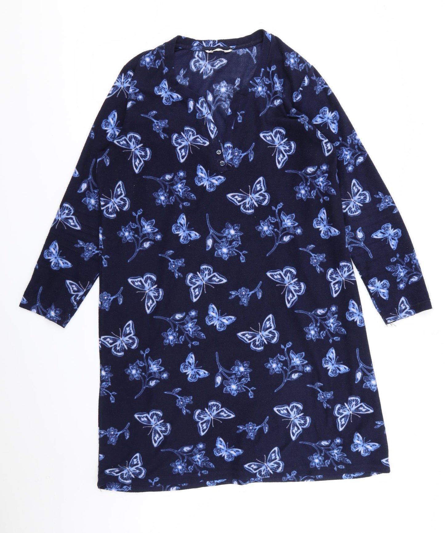 Preworn Womens Blue Solid  Top Dress Size 12  - Butterfly Print