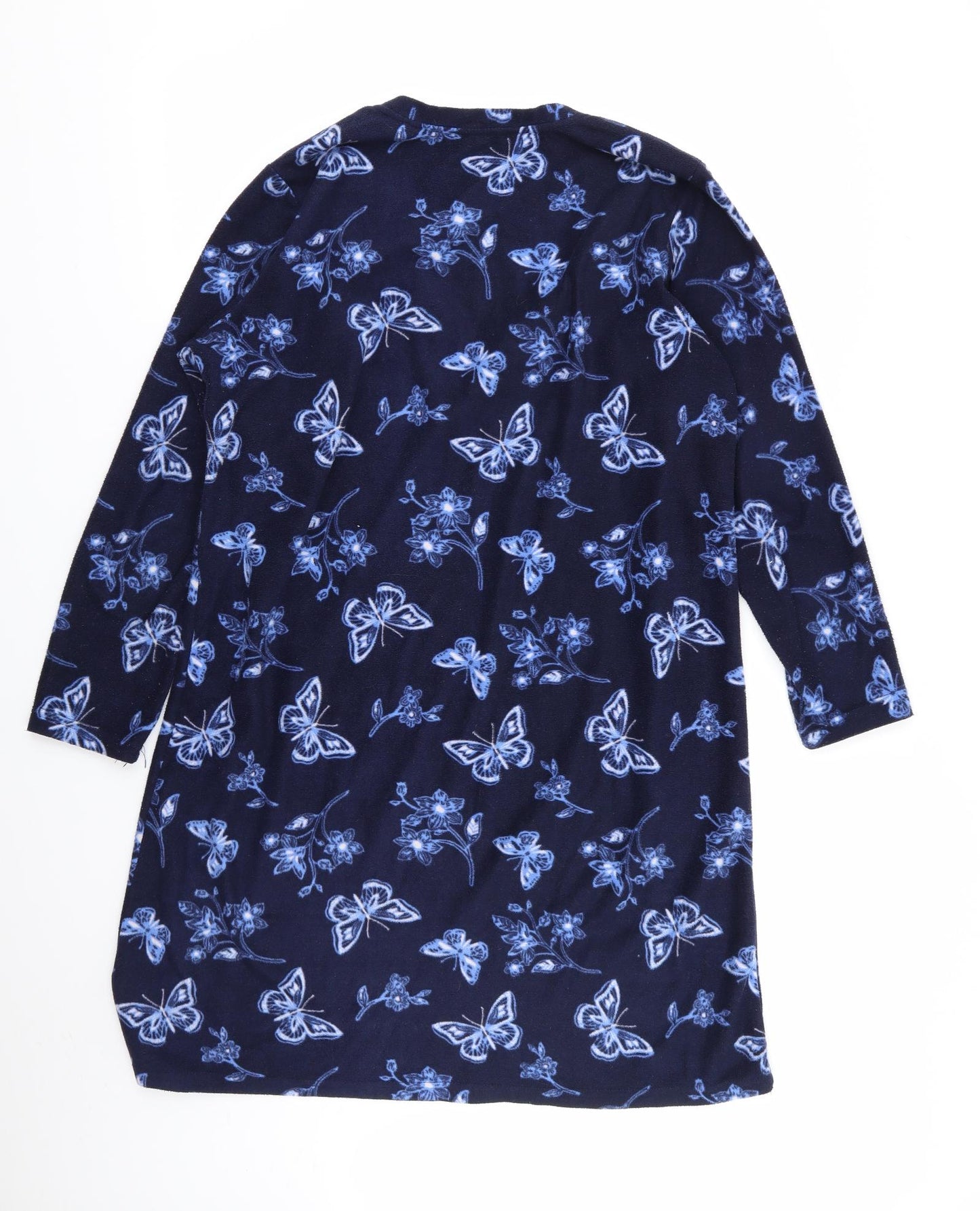 Preworn Womens Blue Solid  Top Dress Size 12  - Butterfly Print