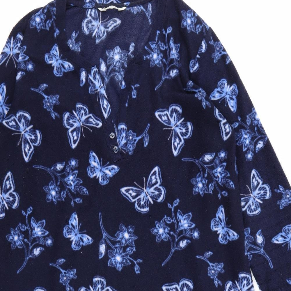 Preworn Womens Blue Solid  Top Dress Size 12  - Butterfly Print