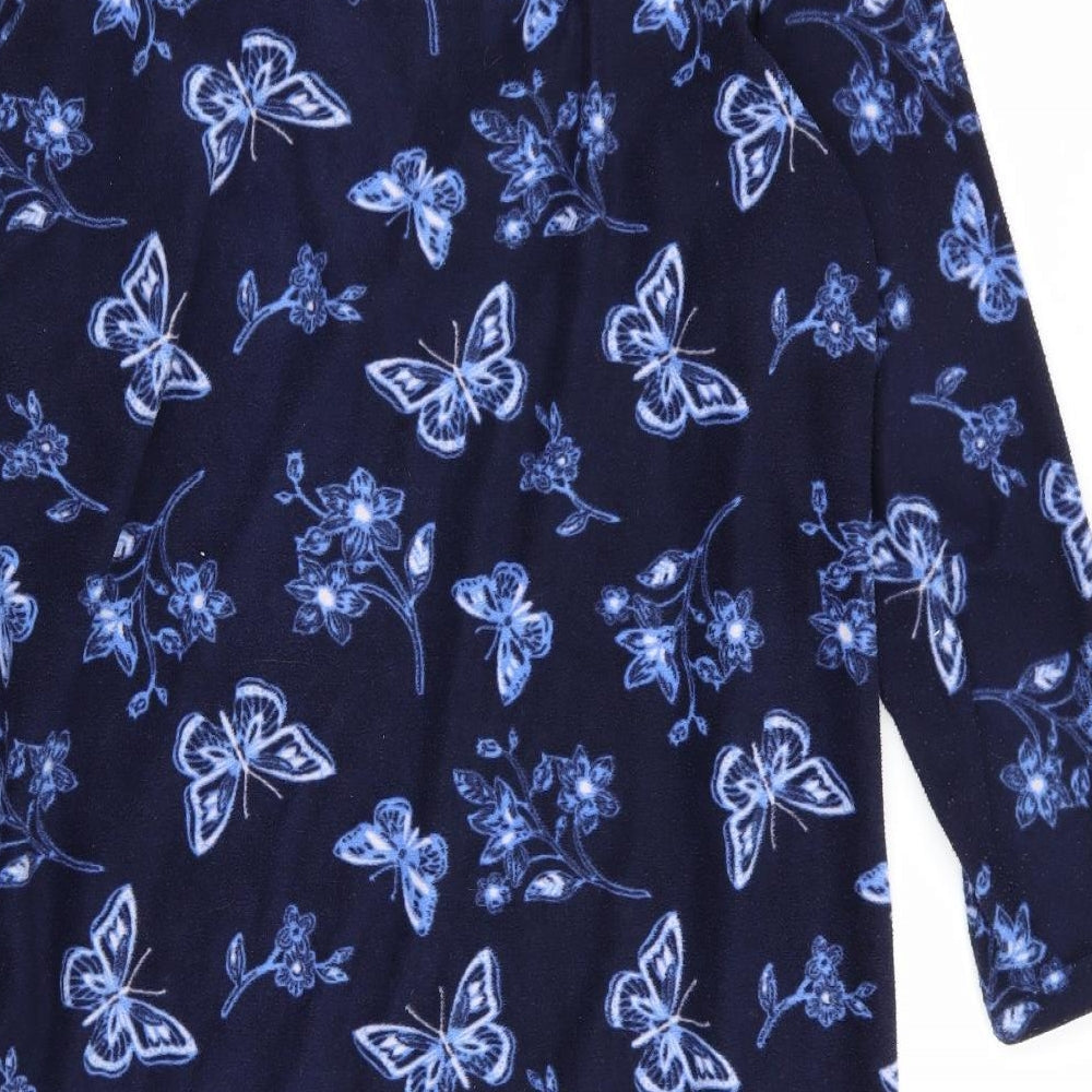 Preworn Womens Blue Solid  Top Dress Size 12  - Butterfly Print