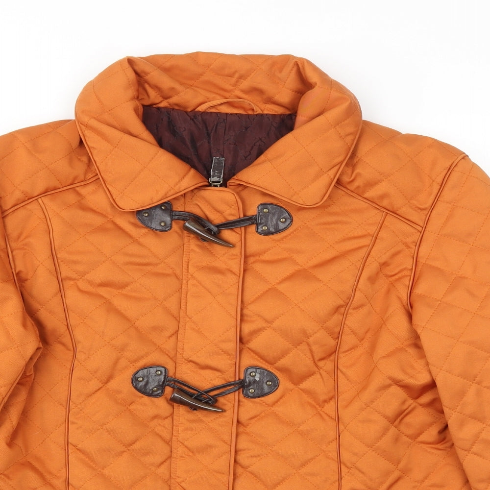 Preworn Womens Orange   Jacket Coat Size 16