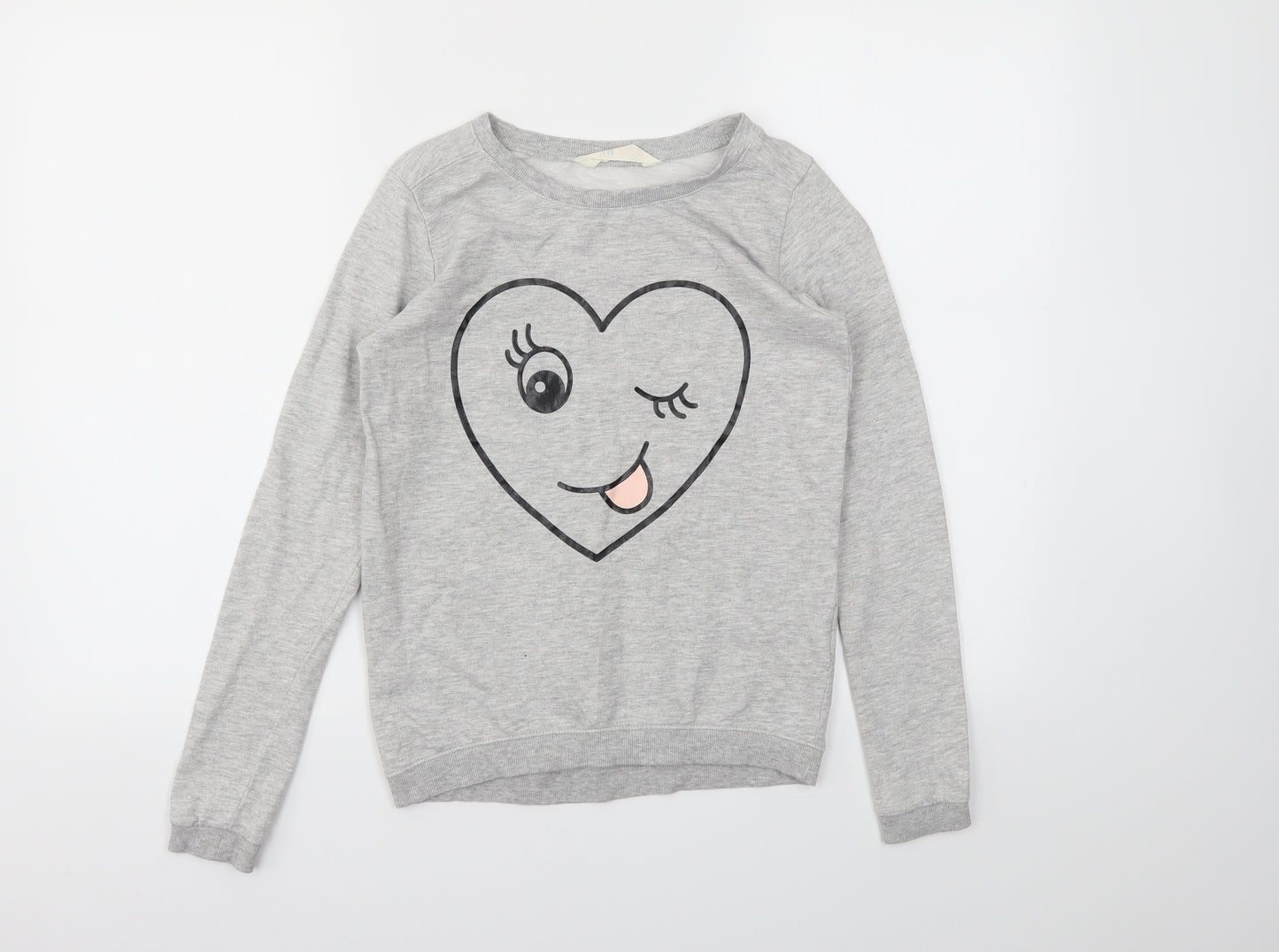 H&M Girls Grey Animal Print  Pullover Jumper Size 11-12 Years