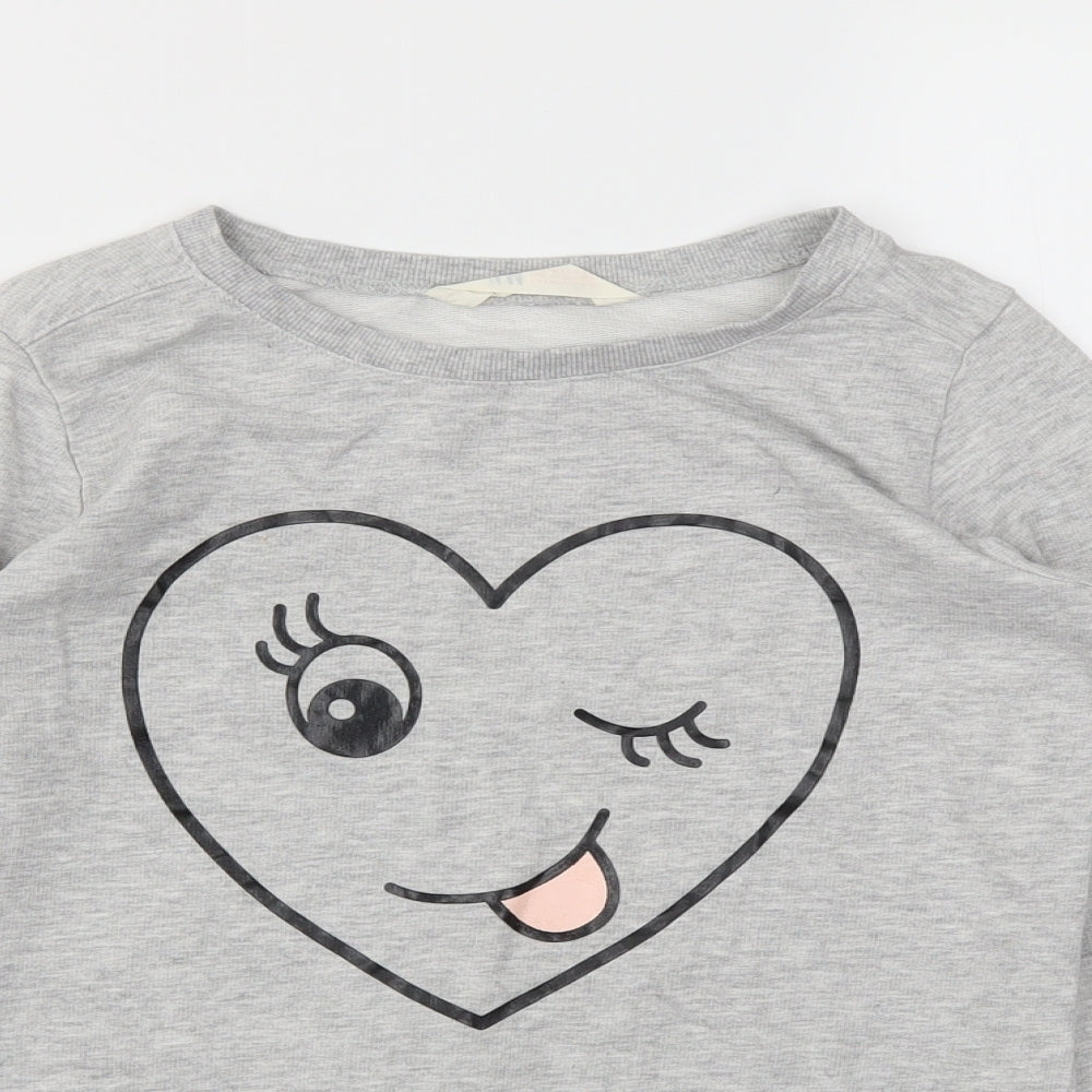 H&M Girls Grey Animal Print  Pullover Jumper Size 11-12 Years