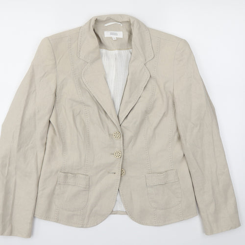 M&S Womens Beige   Jacket Blazer Size 12