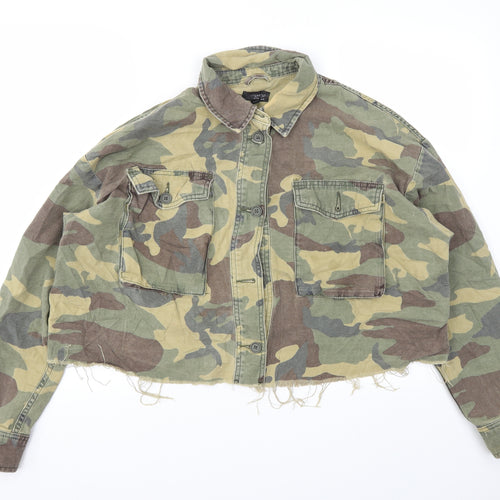 Topshop Womens Green Camouflage  Jacket  Size M