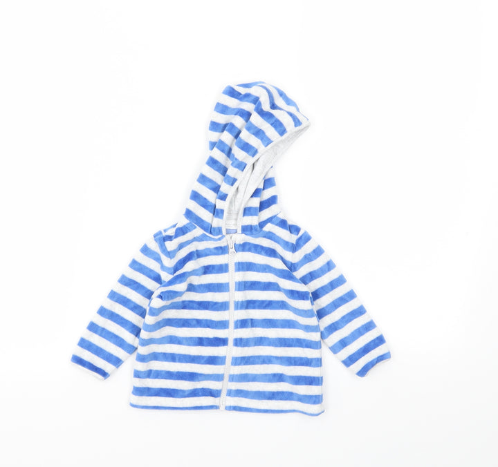 NEXT Girls Blue Striped Basic Jacket Jacket Size 3-6 Months