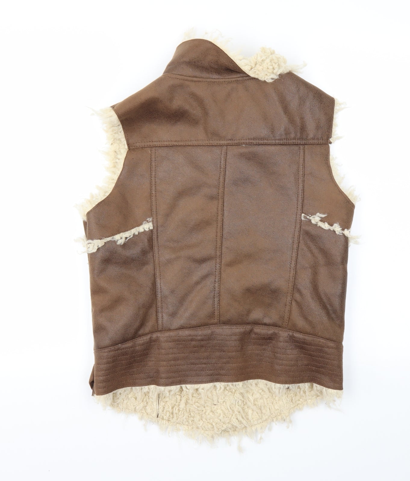 DENIM & CO Womens Brown   Gilet Coat Size 12