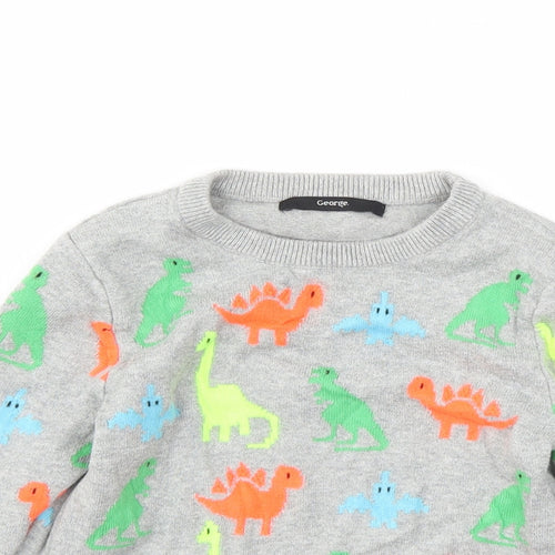 George Boys Multicoloured Animal Print  Pullover Hoodie Size 3-4 Years