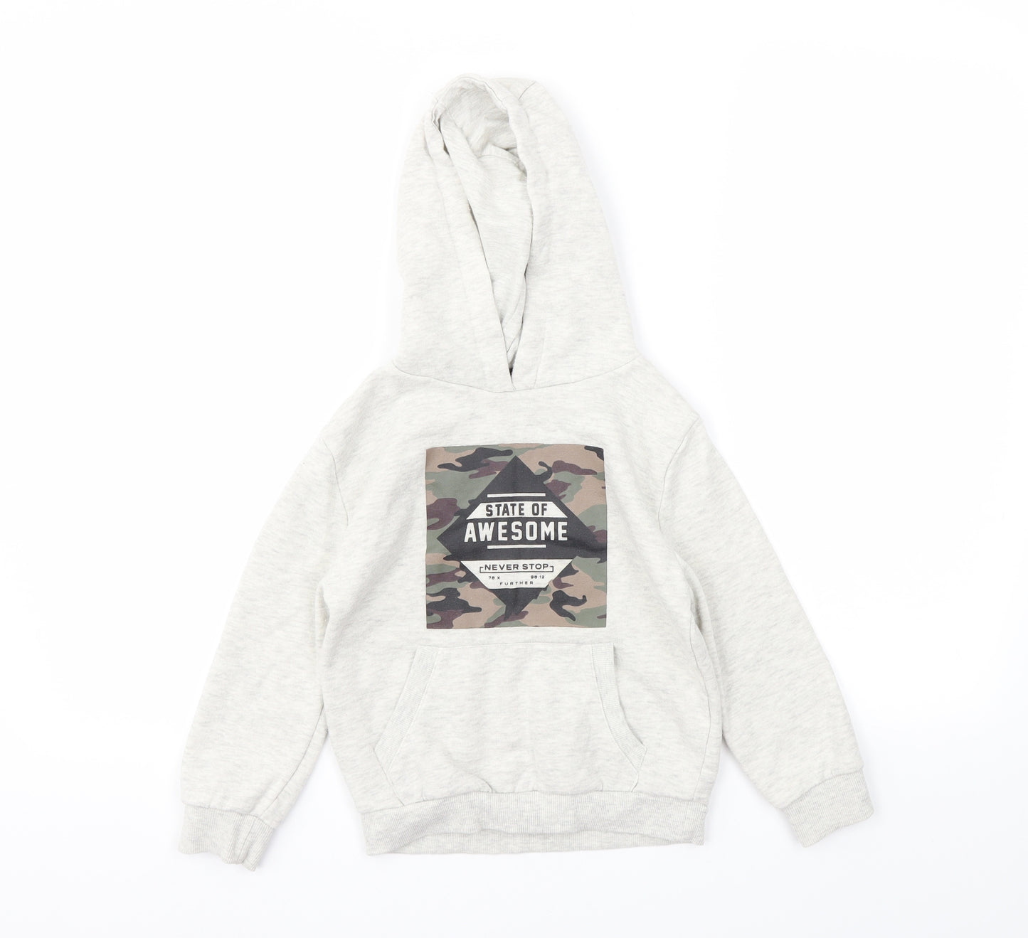 Primark Boys Grey   Pullover Hoodie Size 5-6 Years