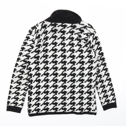 Glimpse Design Womens Black Argyle/Diamond  Cardigan Jumper Size S