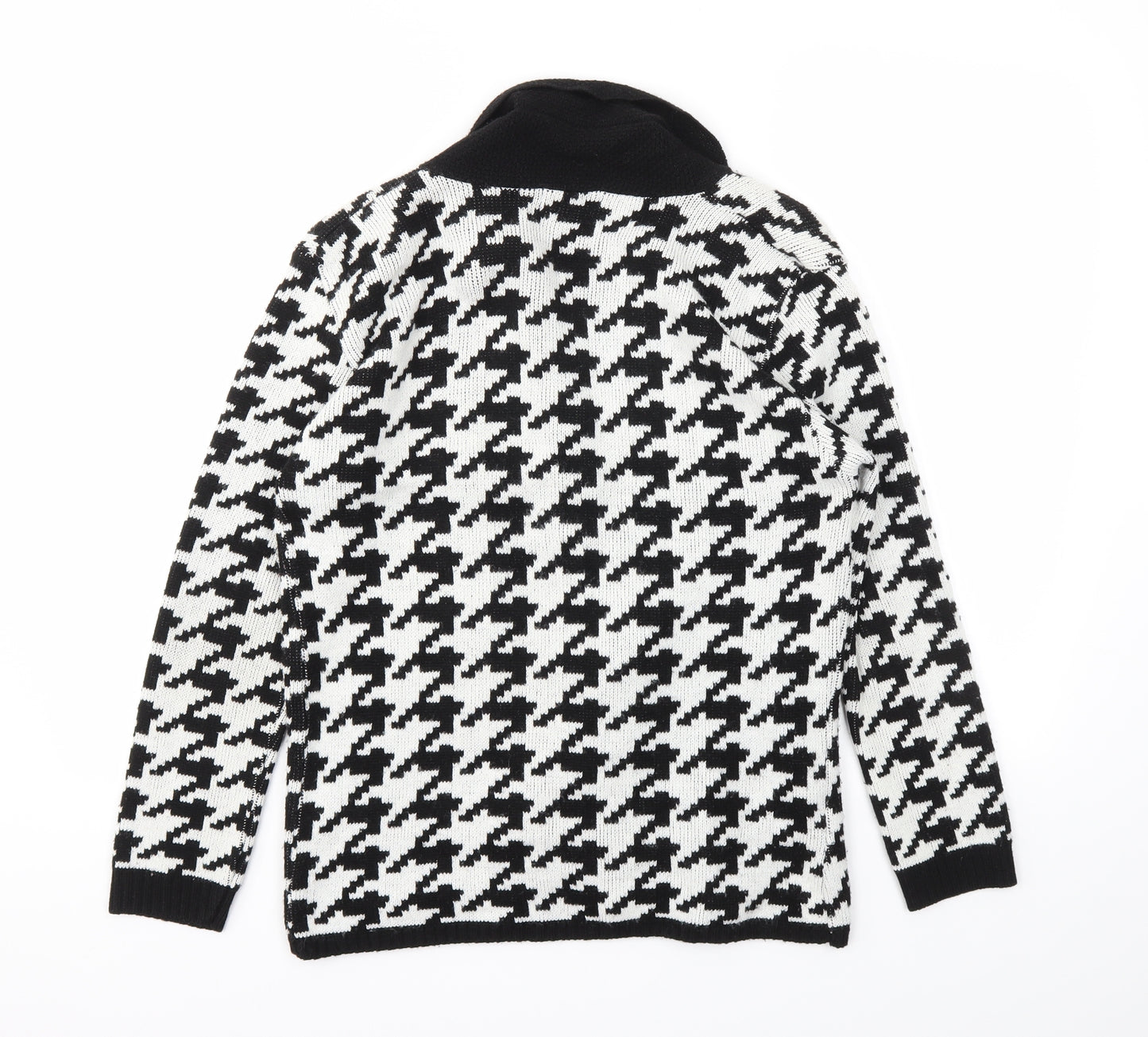 Glimpse Design Womens Black Argyle/Diamond  Cardigan Jumper Size S