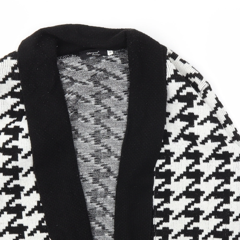 Glimpse Design Womens Black Argyle/Diamond  Cardigan Jumper Size S