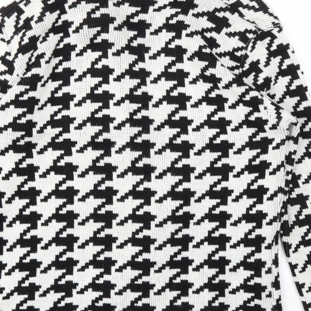 Glimpse Design Womens Black Argyle/Diamond  Cardigan Jumper Size S