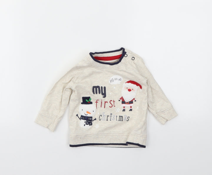 George Boys Ivory Pullover Jumper Size 0-3 Months