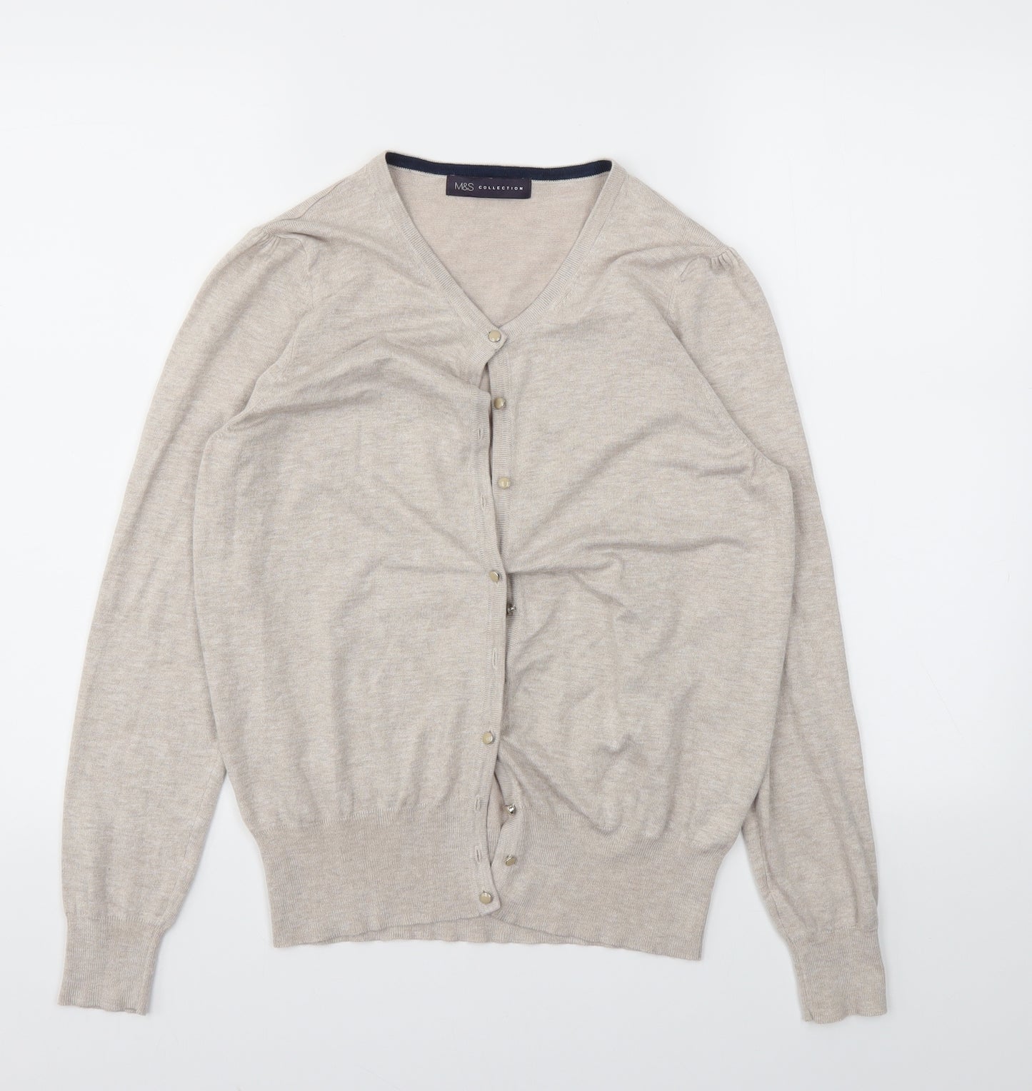 M&S Womens Beige   Cardigan Jumper Size 16
