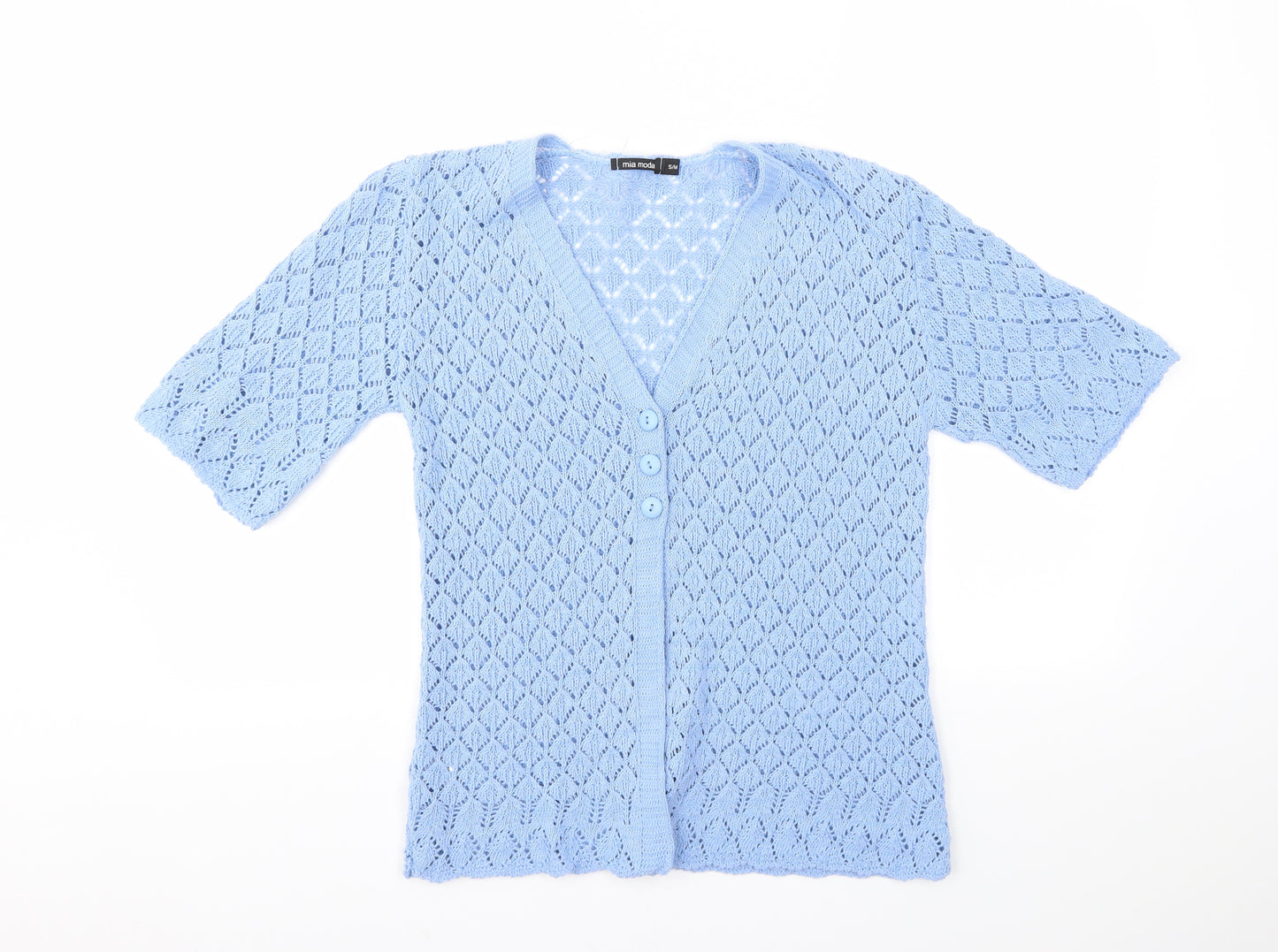 Mia Moda Womens Blue   Cardigan Jumper Size M