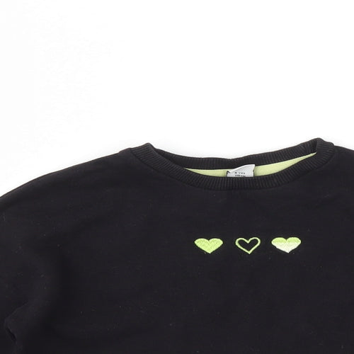 TU Girls Black   Pullover Jumper Size 5 Years
