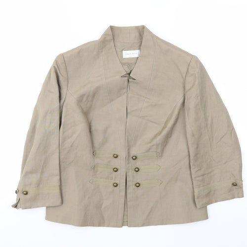 MINUET PETITE Womens Beige   Jacket Blazer Size 12