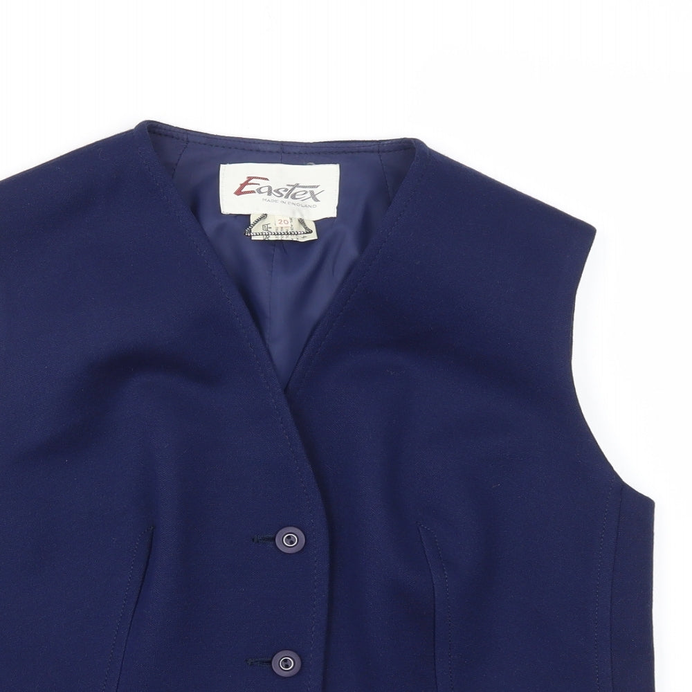 Eastex Womens Blue   Jacket Suit Waistcoat Size 20