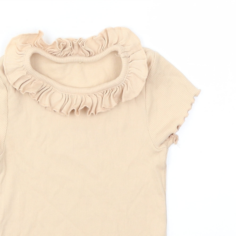 George Girls Beige   Basic T-Shirt Size 4-5 Years