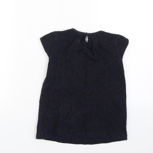 Zara Girls Blue Floral  T-Shirt Dress  Size 3-4 Years