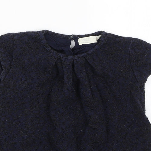 Zara Girls Blue Floral  T-Shirt Dress  Size 3-4 Years