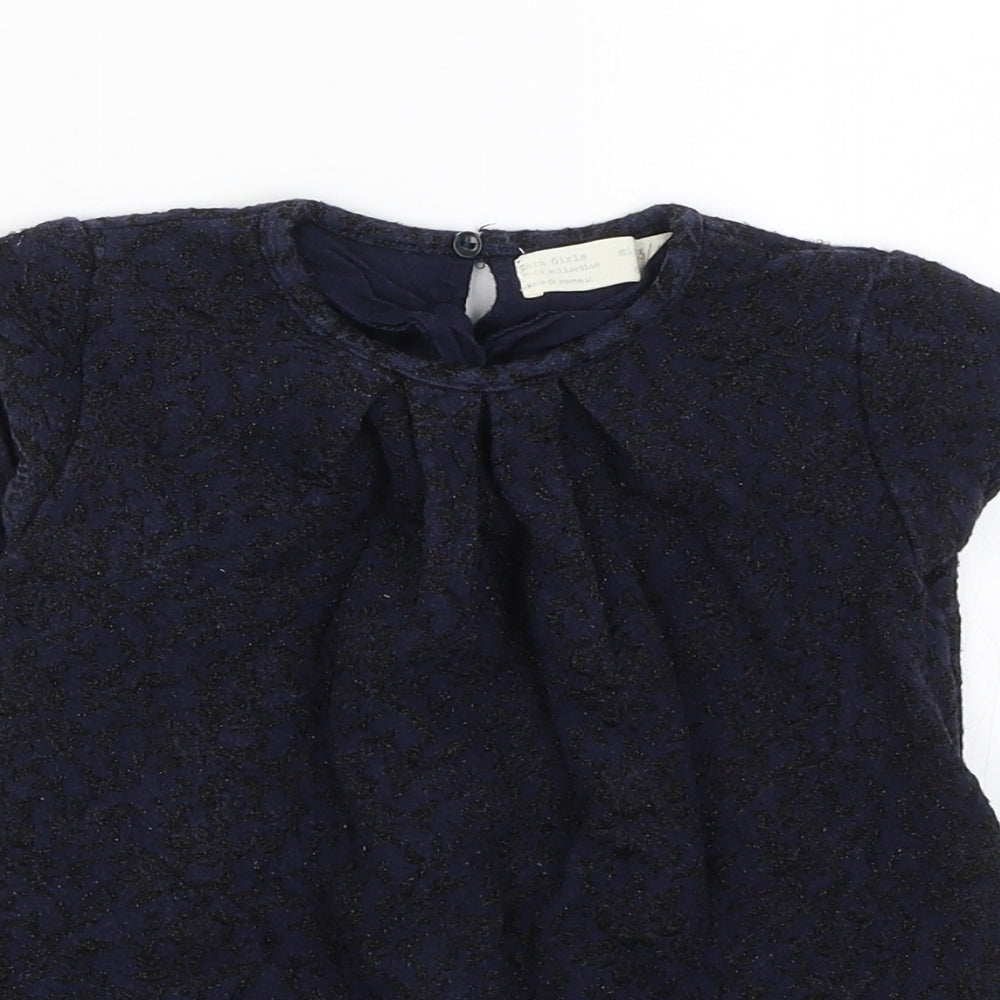 Zara Girls Blue Floral  T-Shirt Dress  Size 3-4 Years