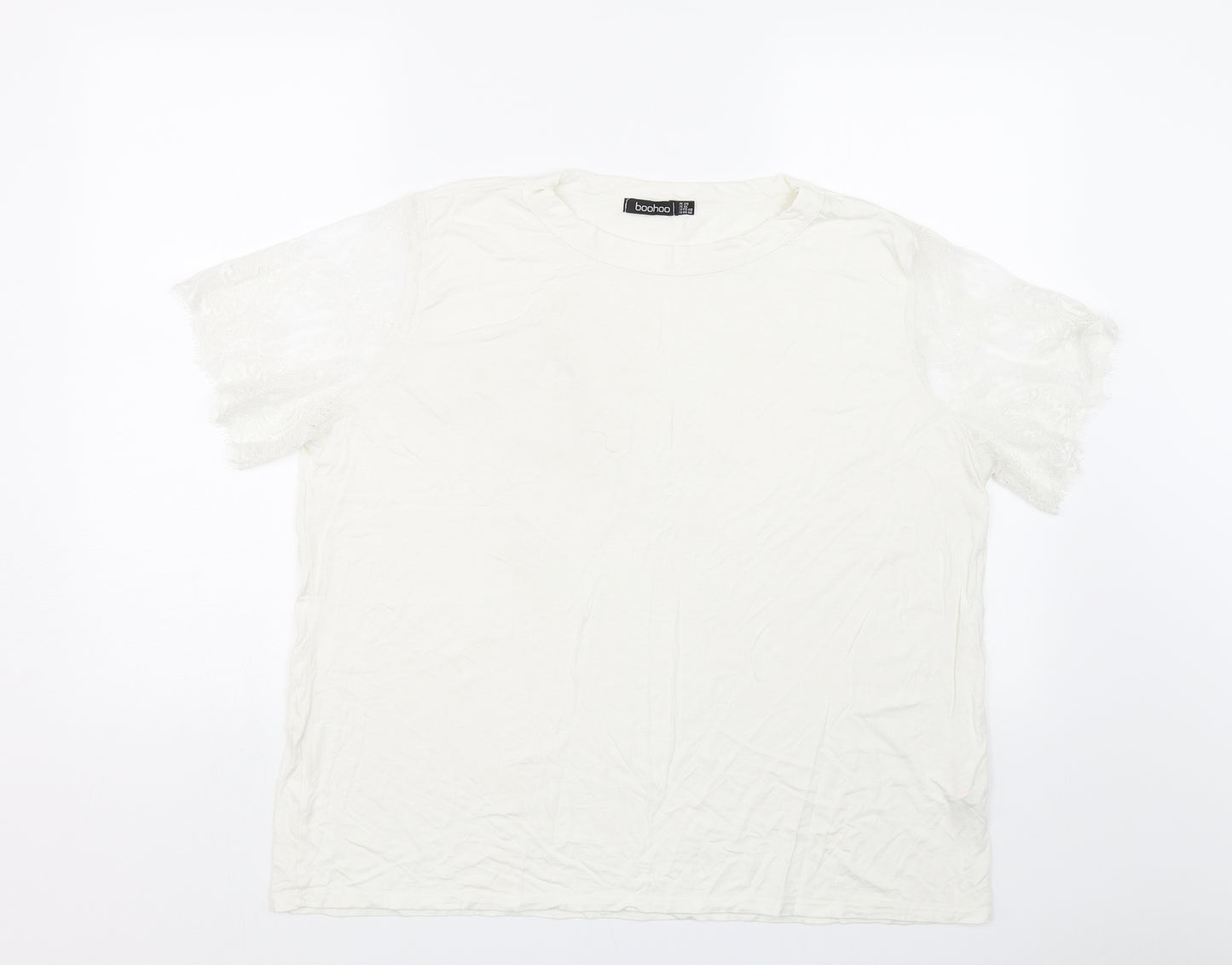 Boohoo Womens White   Basic T-Shirt Size 20