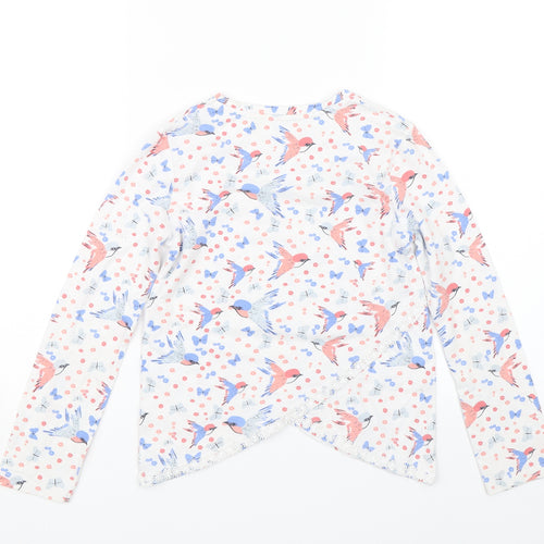 M&Co Girls White Floral  Basic T-Shirt Size 7-8 Years  - butterflies
