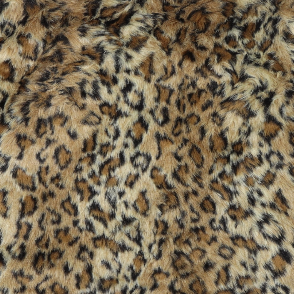 Primark Womens Brown Animal Print  Overcoat Coat Size 18