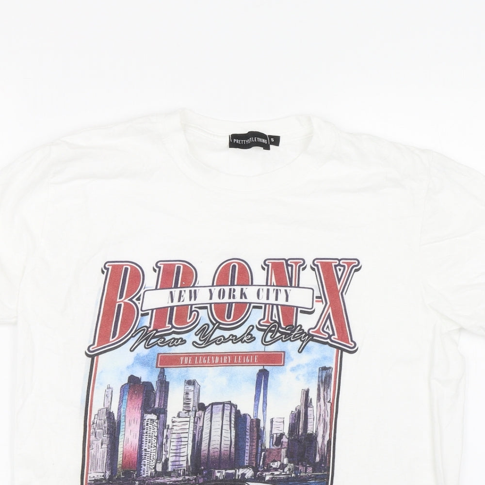 PRETTYLITTLETHING Womens White   Basic T-Shirt Size S