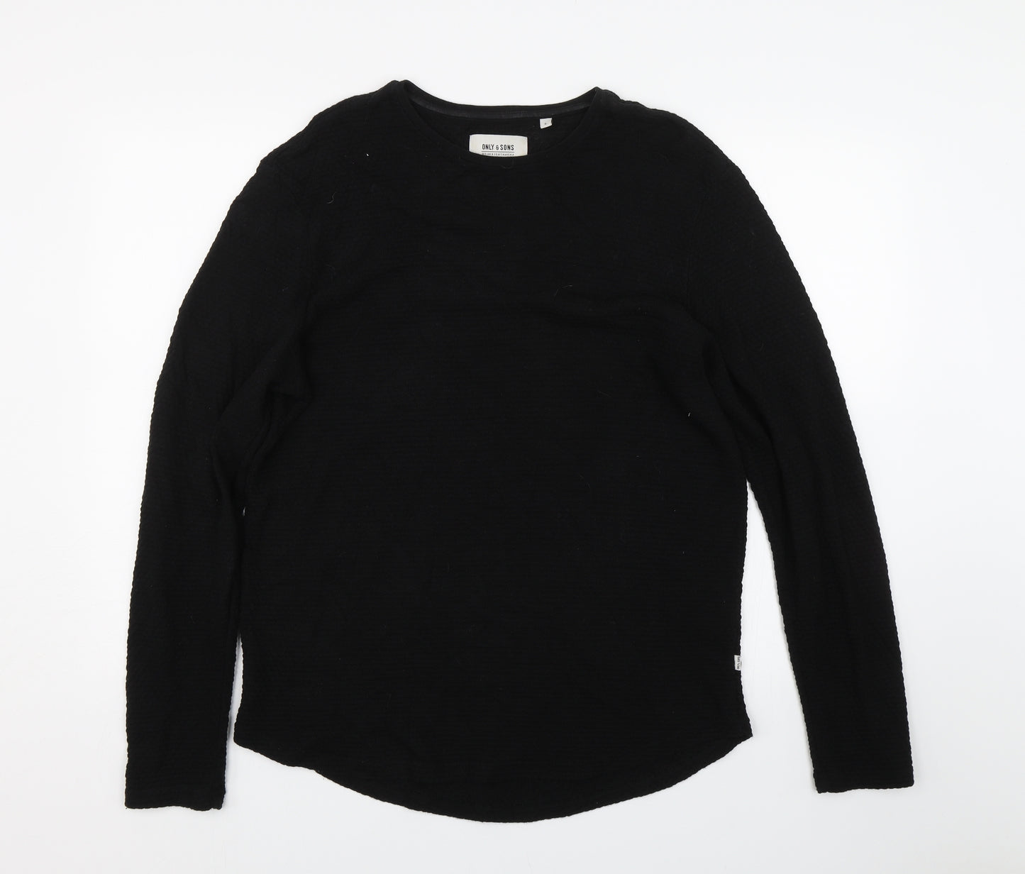 ONLY & SONS Mens Black   Pullover Sweatshirt Size L