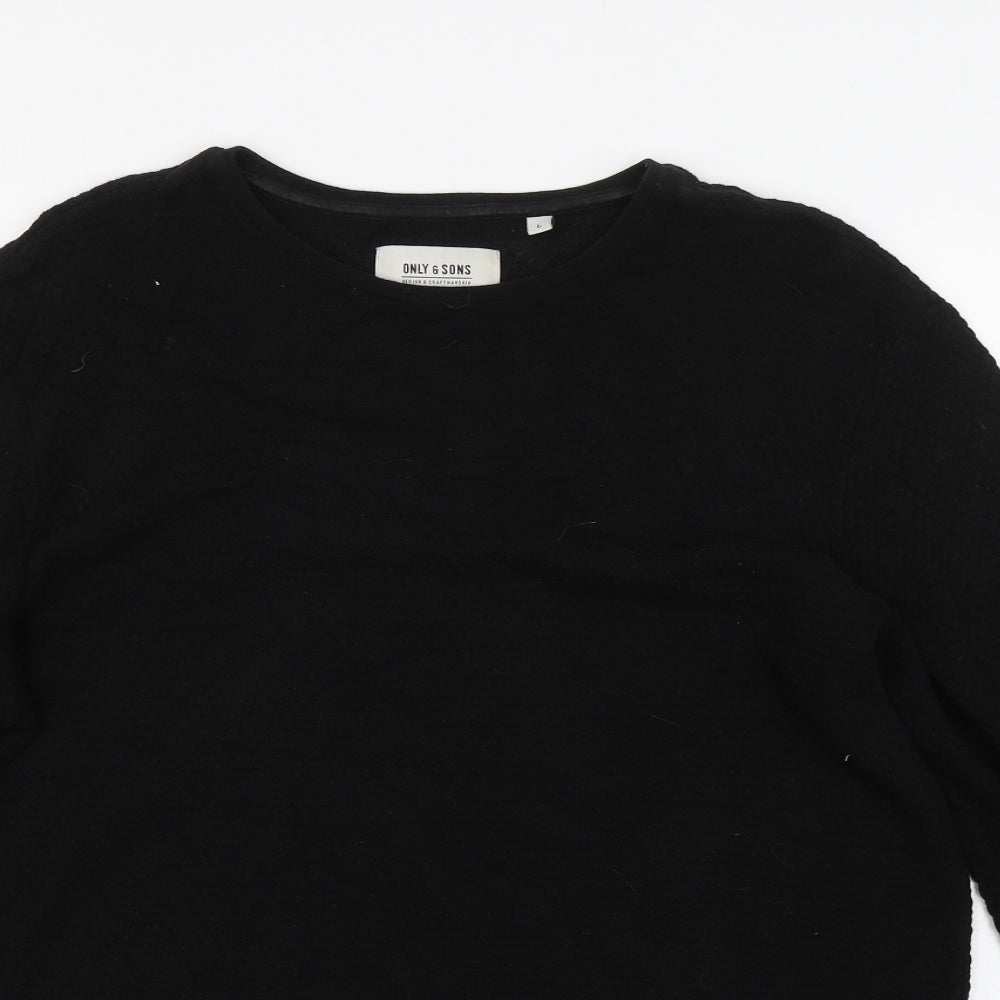ONLY & SONS Mens Black   Pullover Sweatshirt Size L